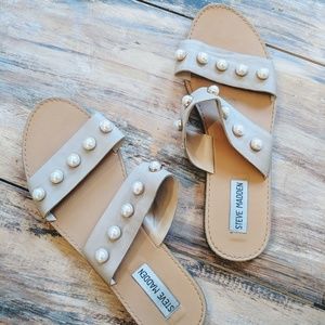 Steve Madden Pearl Embellished Slide Sandal